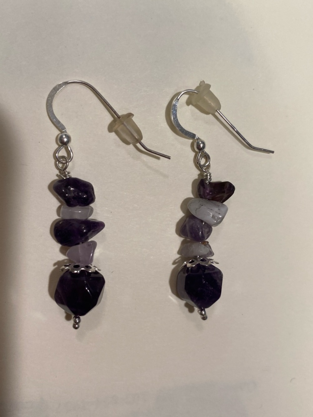 Amethyst Bead Drop Earrings with Sterling Silver Ear Wires - Women's Jewelry